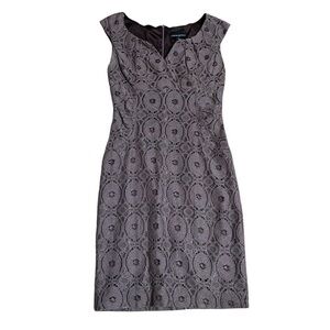 Cynthia Rowley Brown Lace Sleeveless Sheath Dress Size 4